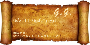Gáll Györgyi névjegykártya